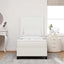 LED Box Spring Bed Creme og hvid 100 x 200 cm Velourstof