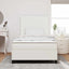 LED Box Spring Bed Creme og hvid 120 x 190 cm Velourstof
