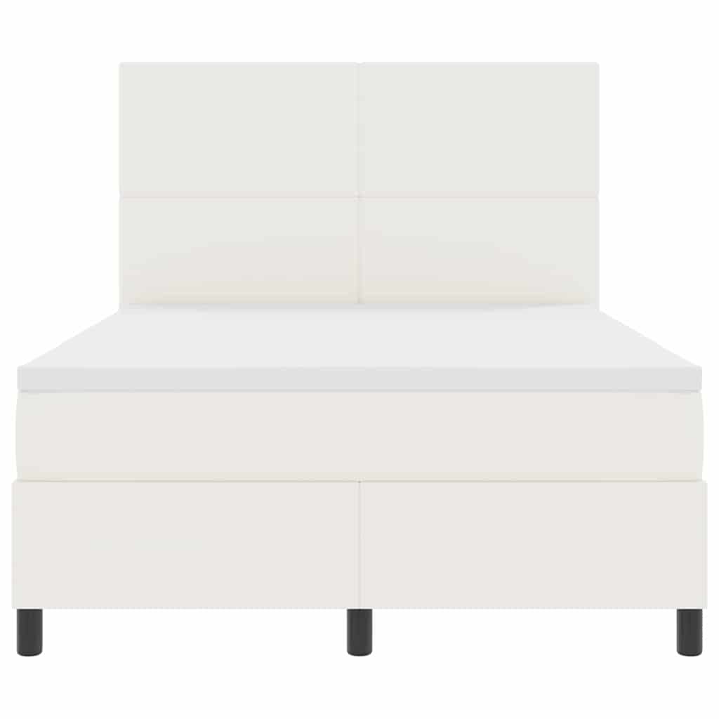 LED Box Spring Bed Creme og hvid 160 x 200 cm Velourstof