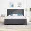 LED Box Spring Bed Mørkegrå og Hvid 180 x 200 cm Velourstof