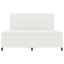 LED Box Spring Bed Creme og hvid 200 x 200 cm Velourstof