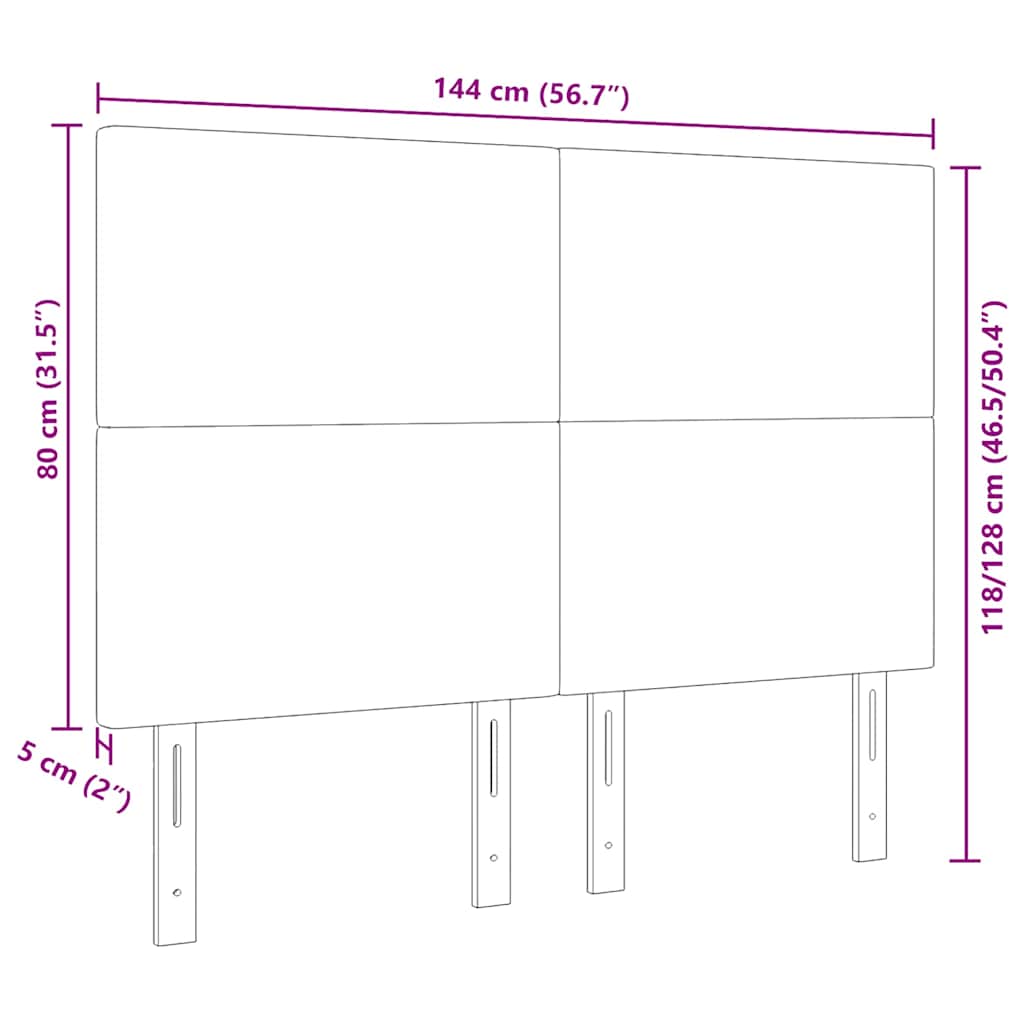 Hovedgærde Lysegrå 144 cm Velourstof