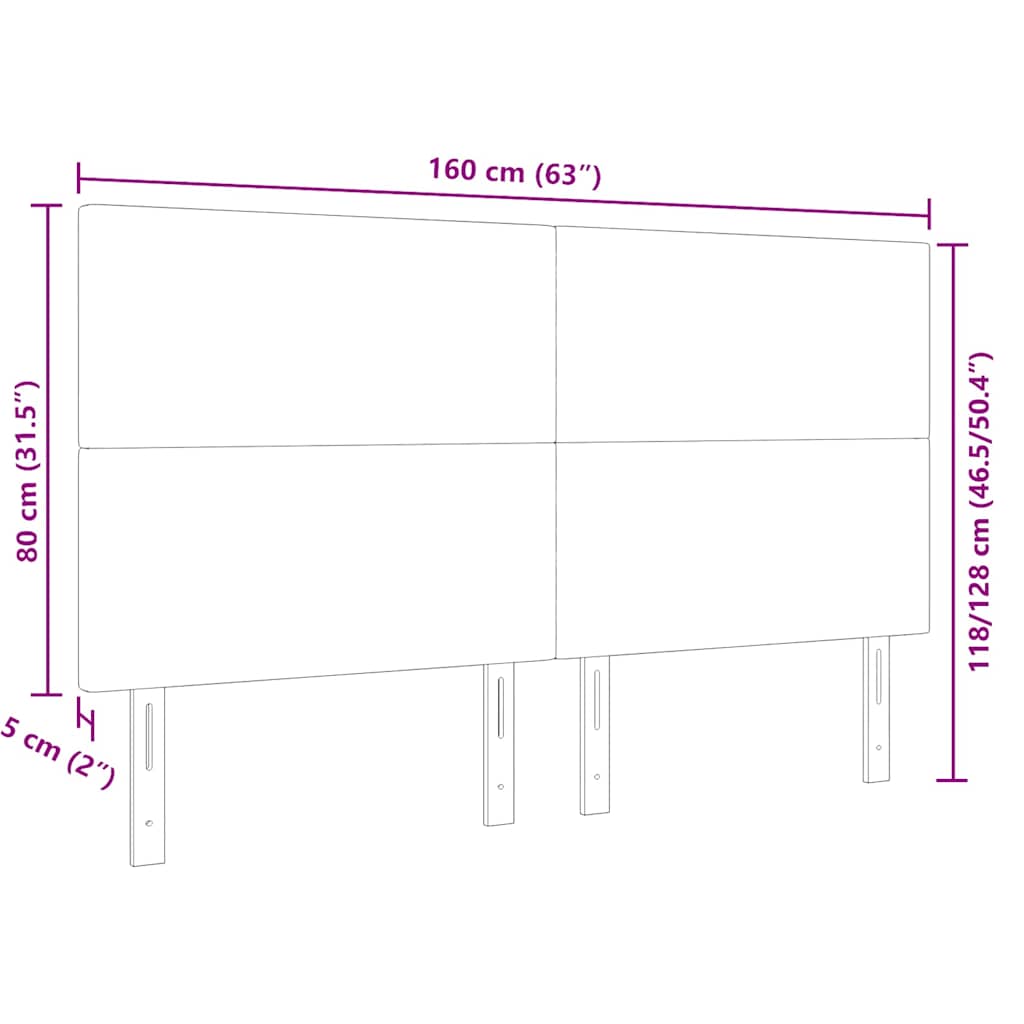 Hovedgærde Lysegrå 160 cm Velourstof