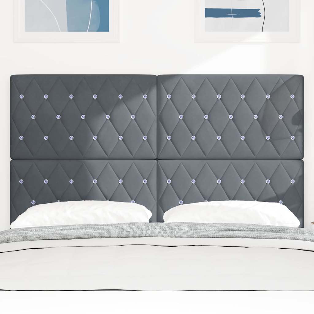 Hovedgærde Mørkegrå 144 cm Fløjl