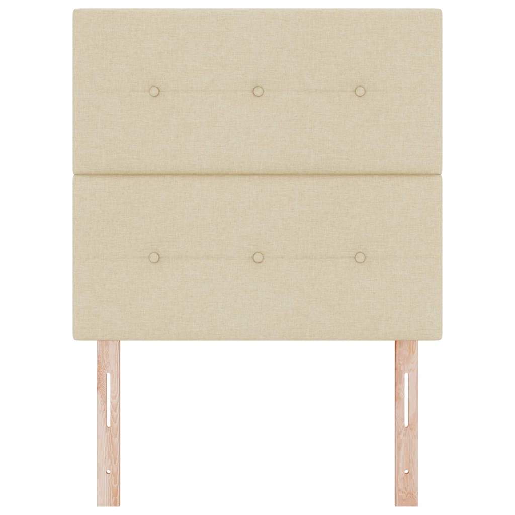 Højdejusterbart sengehoved med hovedgærde Creme 100 cm Stof