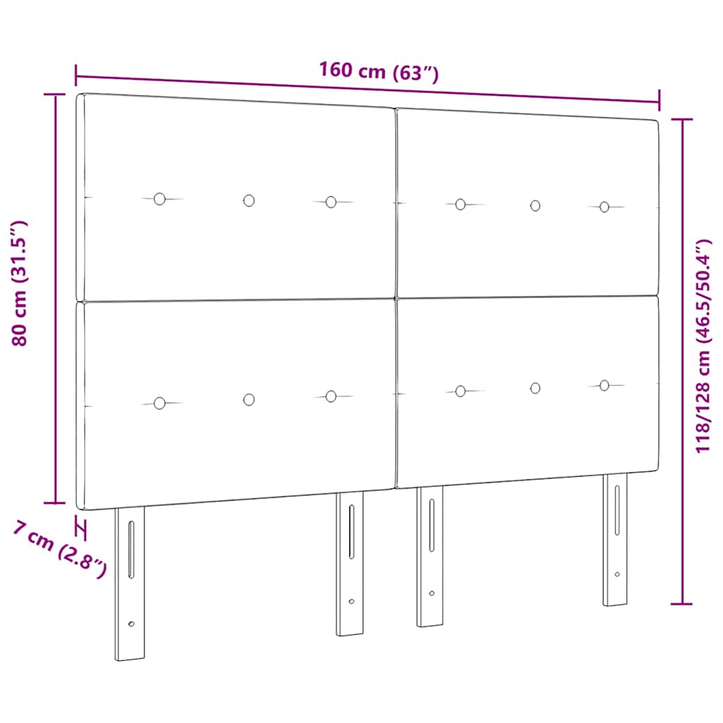 Hovedgærde Sort 160 cm Fløjl