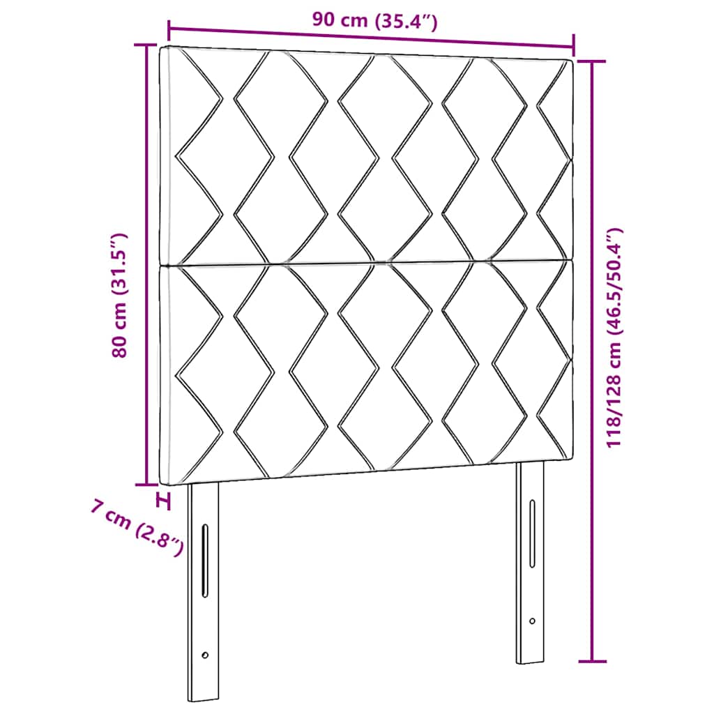 Hovedgærde Mørk Brun 90 cm Stof