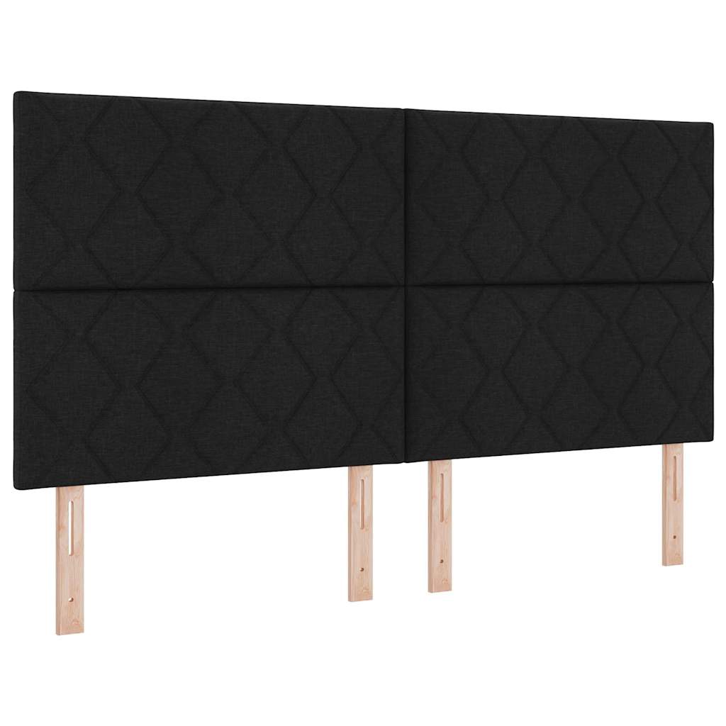 Hovedgærde Sort 180 cm Stof
