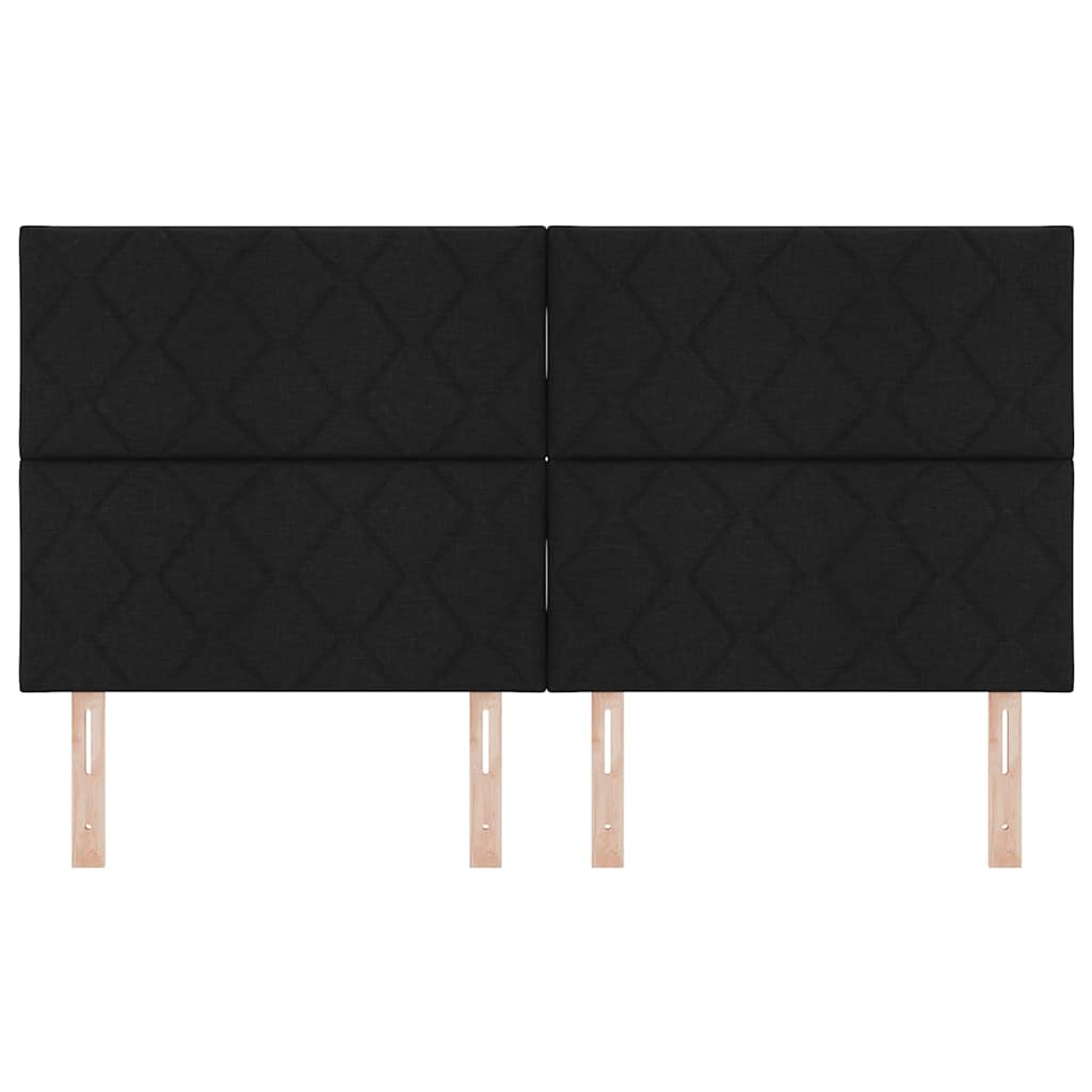 Hovedgærde Sort 180 cm Stof