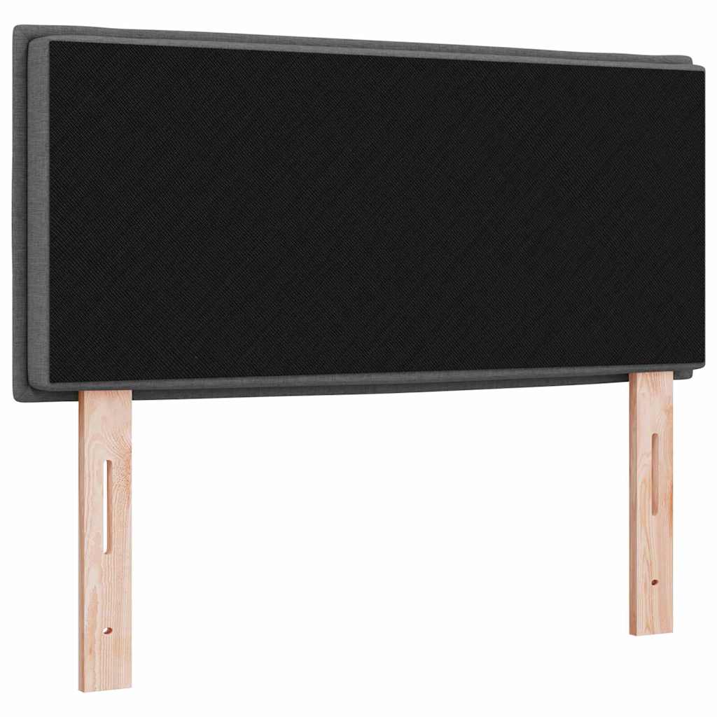 LED sengegavl med LED-lysstrimler Mørkegrå 80 cm Stof