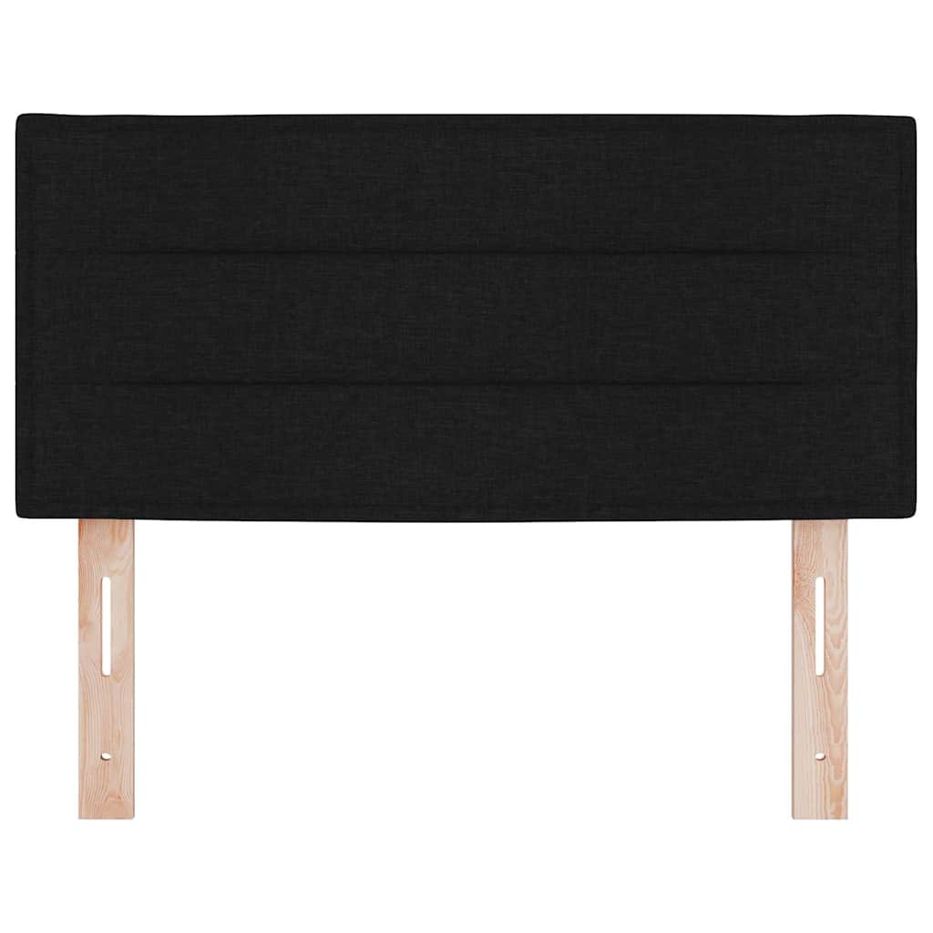 LED sengegavl med LED-lysstrimler Sort 80 cm Stof