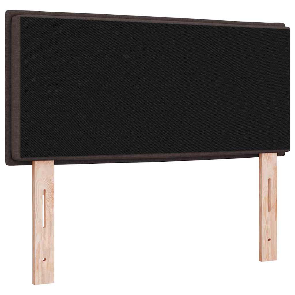 LED sengegavl med LED-lysstrimler Mørk Brun 80 cm Stof