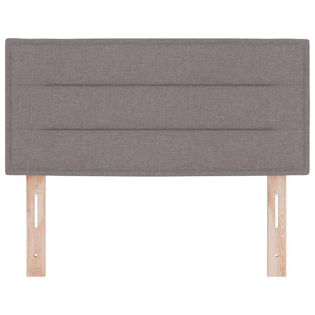 LED sengegavl med LED-lysstrimler Gråbrun 80 cm Stof