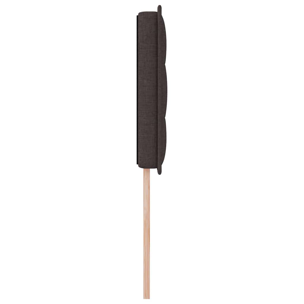 LED sengegavl med LED-lysstrimler Mørk Brun 90 cm Stof