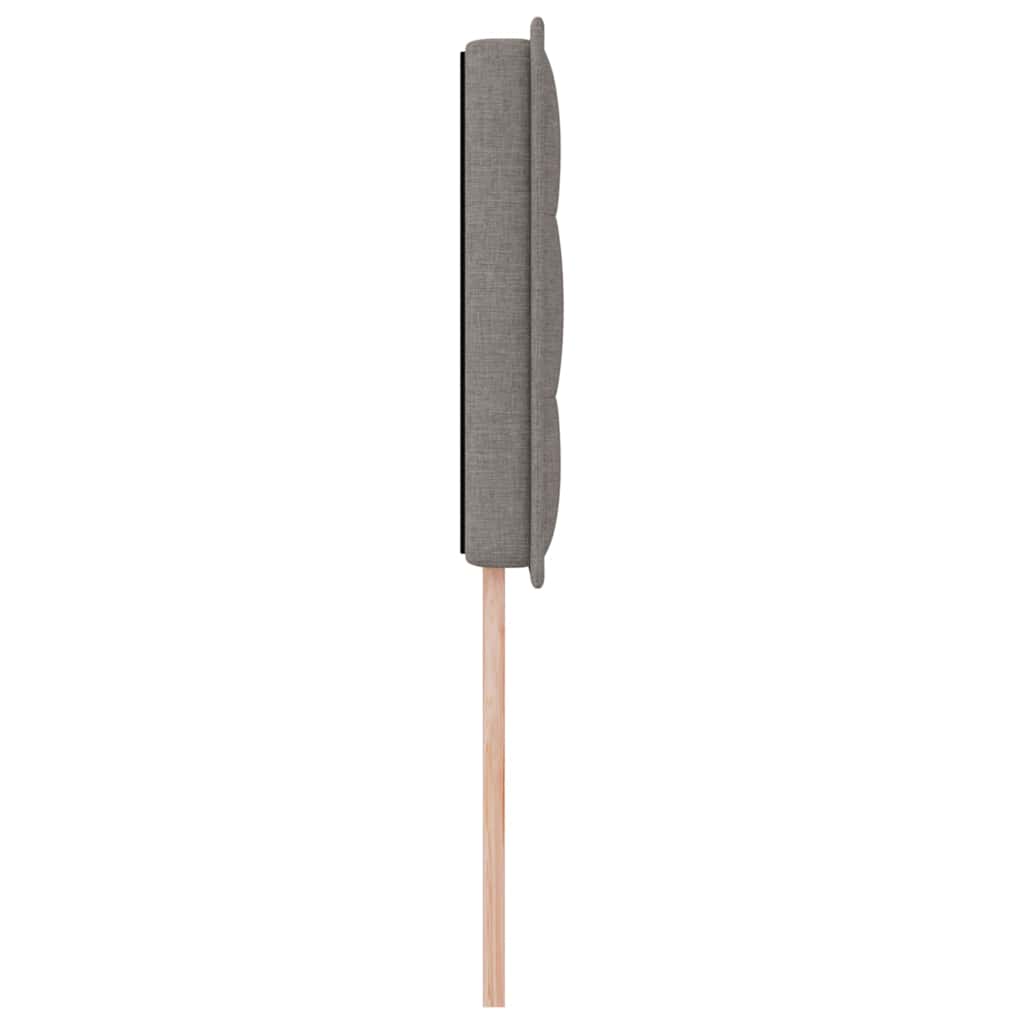 LED sengegavl med LED-lysstrimler Gråbrun 90 cm Stof