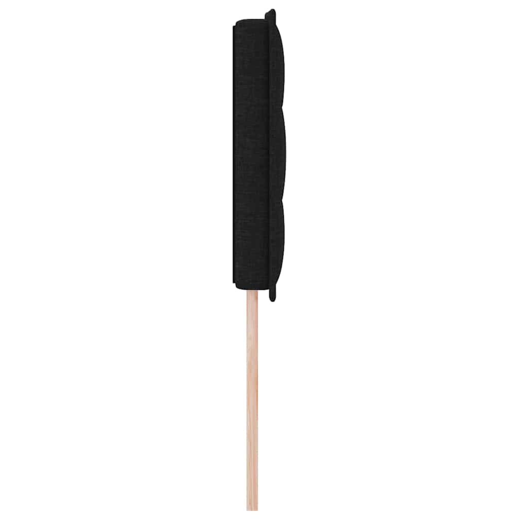 LED sengegavl med LED-lysstrimler Sort 144 cm Stof