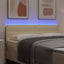 LED sengegavl med LED-lysstrimler Creme 144 cm Stof