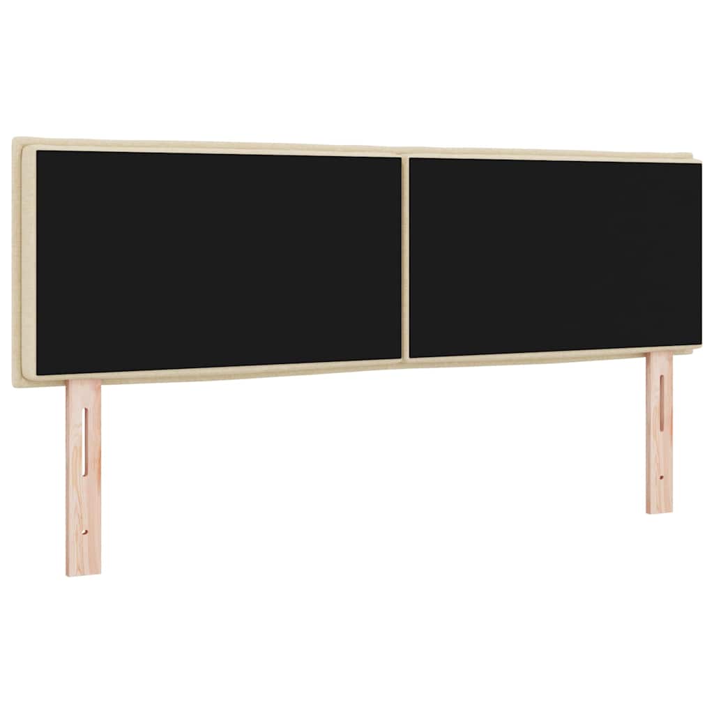 LED sengegavl med LED-lysstrimler Creme 144 cm Stof