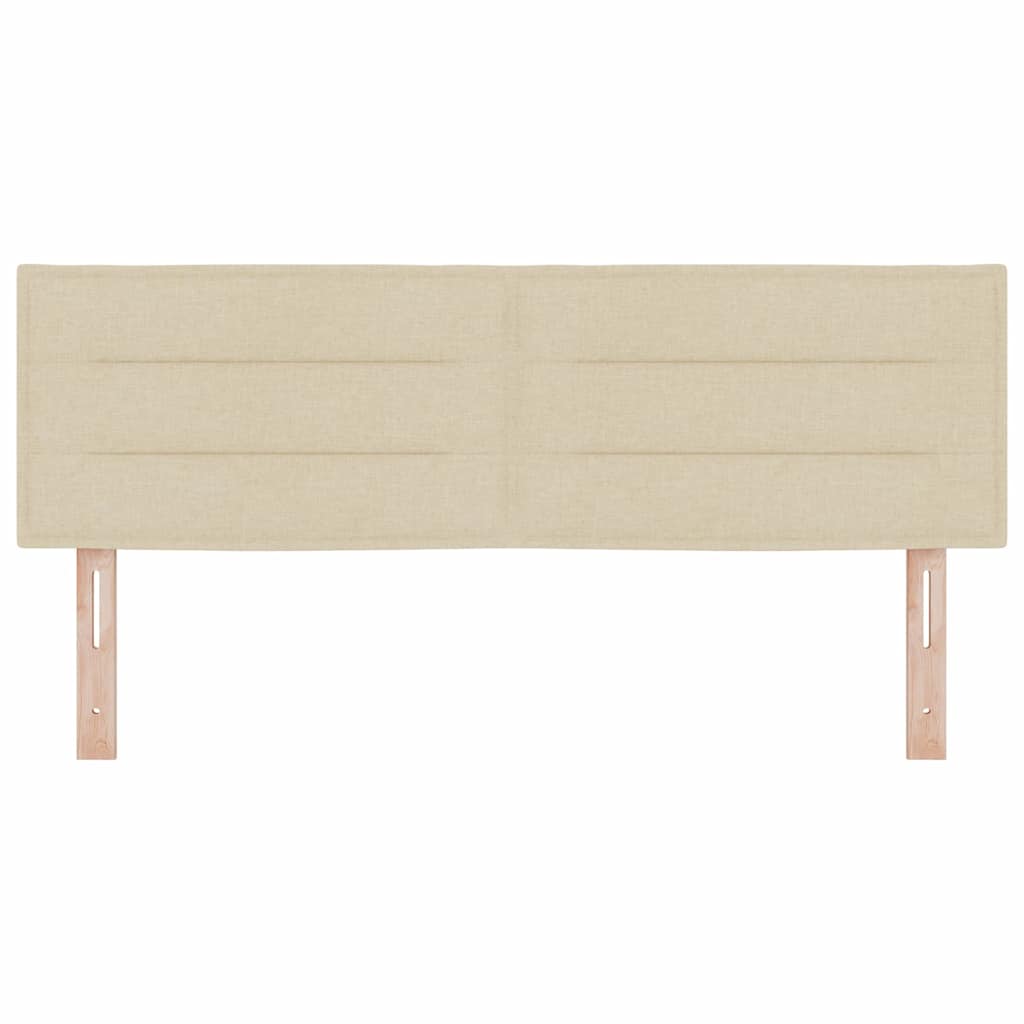 LED sengegavl med LED-lysstrimler Creme 144 cm Stof