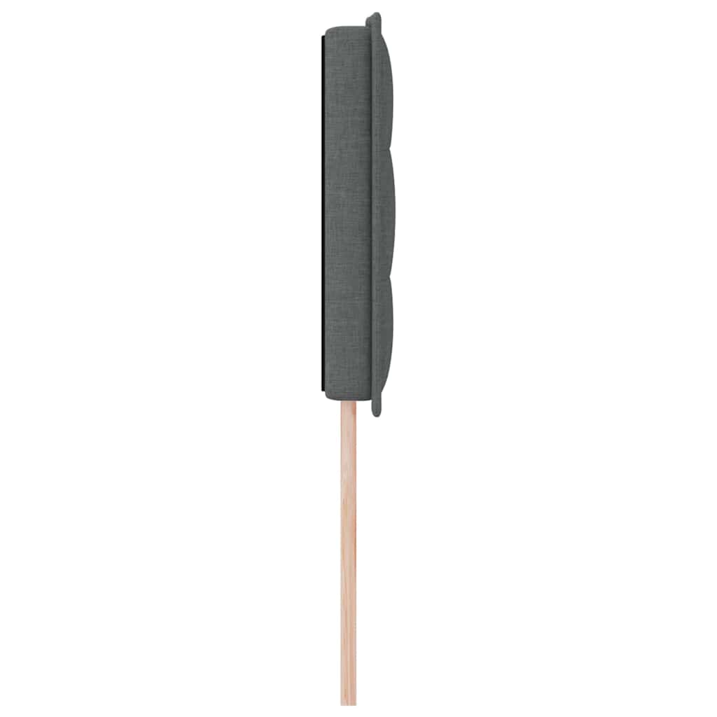 LED sengegavl med LED-lysstrimler Mørkegrå 160 cm Stof