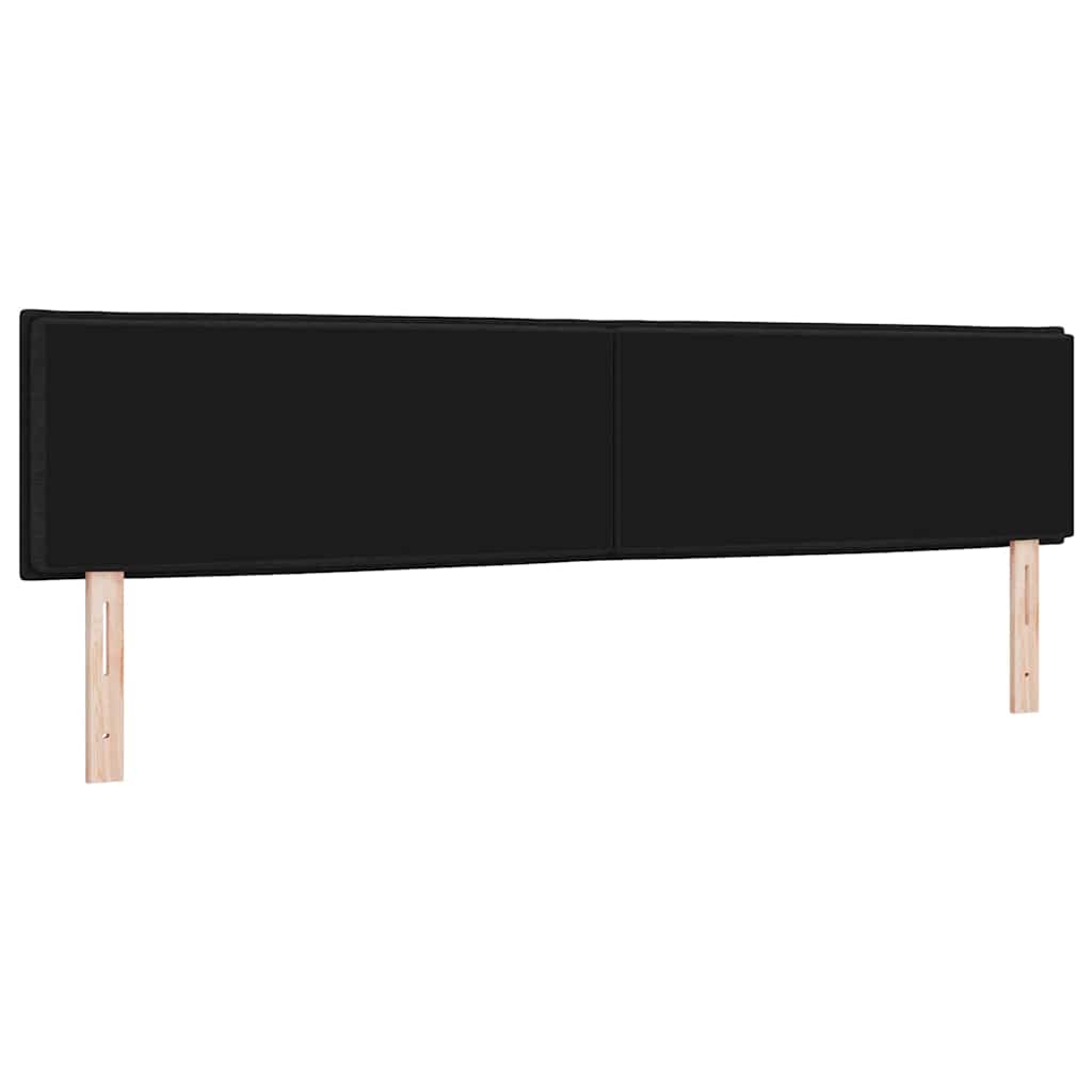 LED sengegavl med LED-lysstrimler Sort 200 cm Stof