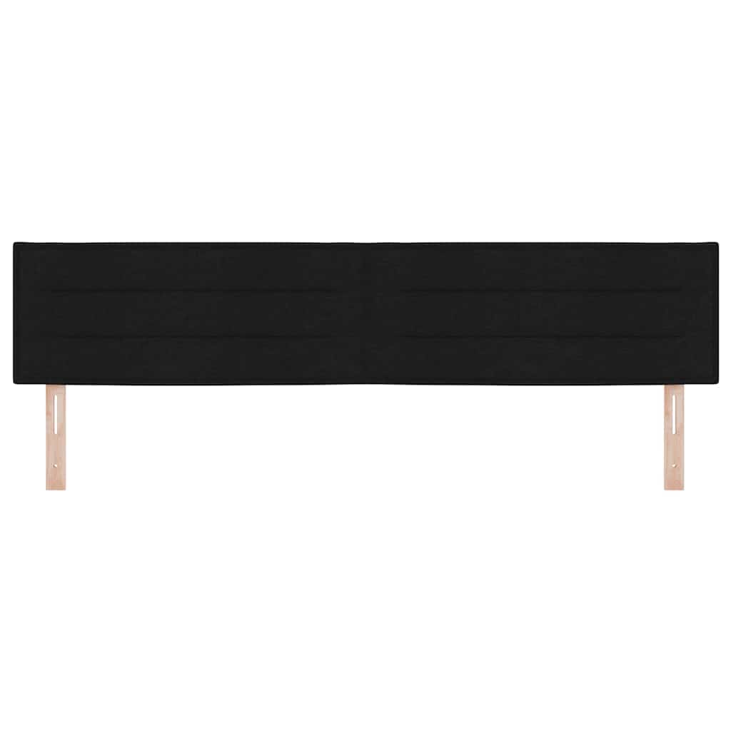 LED sengegavl med LED-lysstrimler Sort 200 cm Stof