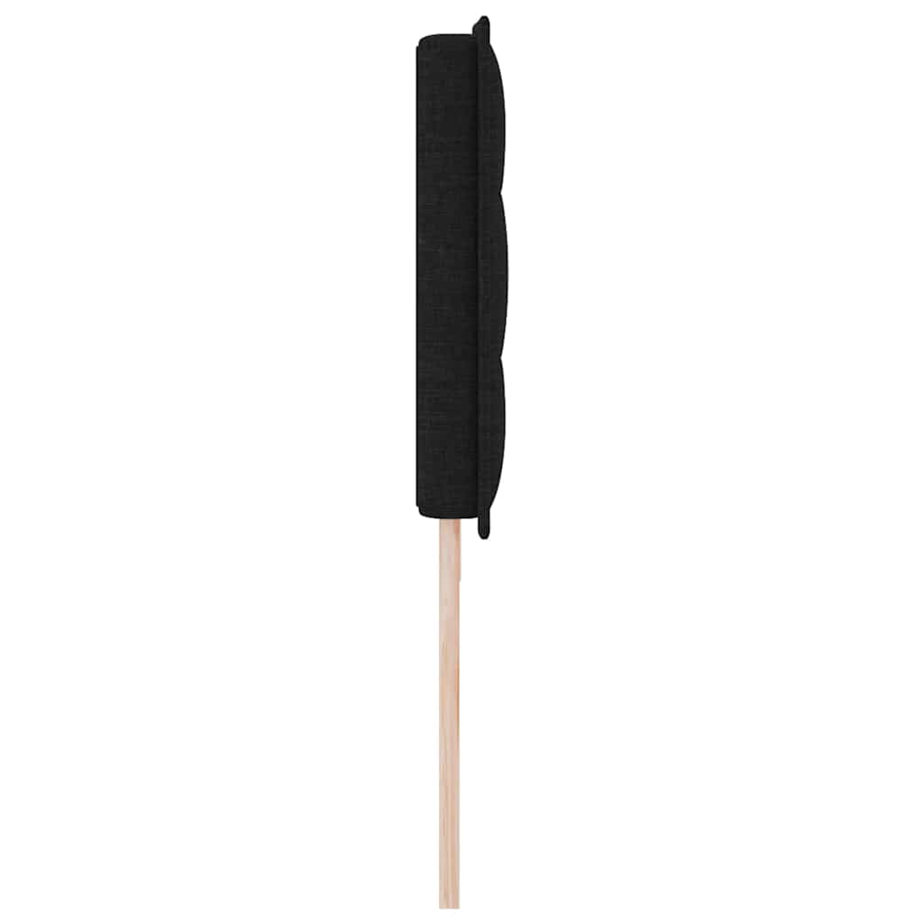 LED sengegavl med LED-lysstrimler Sort 200 cm Stof