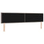 LED sengegavl med LED-lysstrimler Gråbrun 200 cm Stof