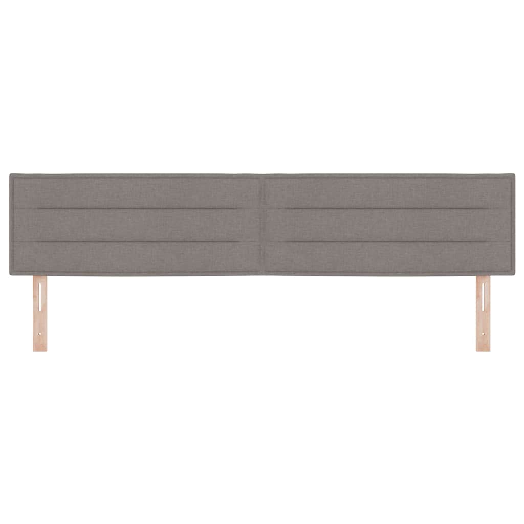 LED sengegavl med LED-lysstrimler Gråbrun 200 cm Stof