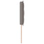 LED sengegavl med LED-lysstrimler Gråbrun 200 cm Stof