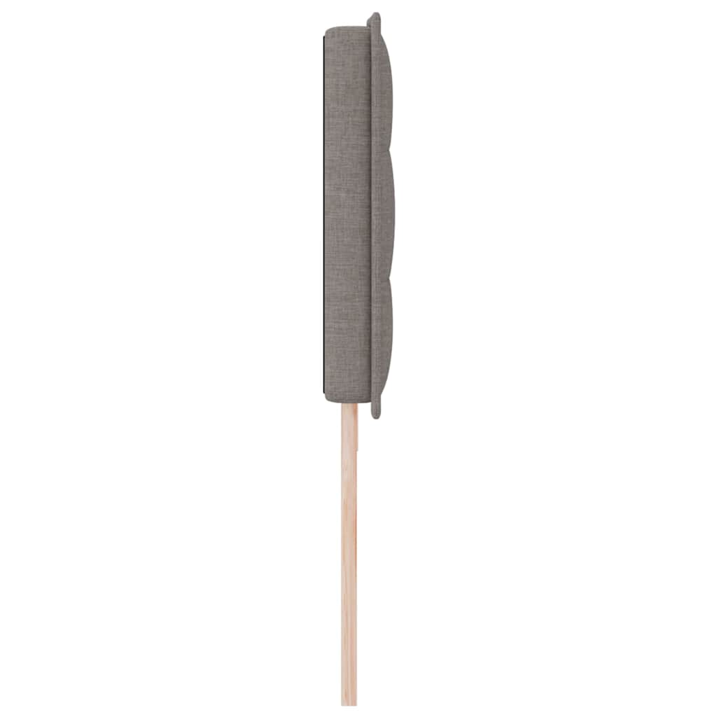 LED sengegavl med LED-lysstrimler Gråbrun 200 cm Stof