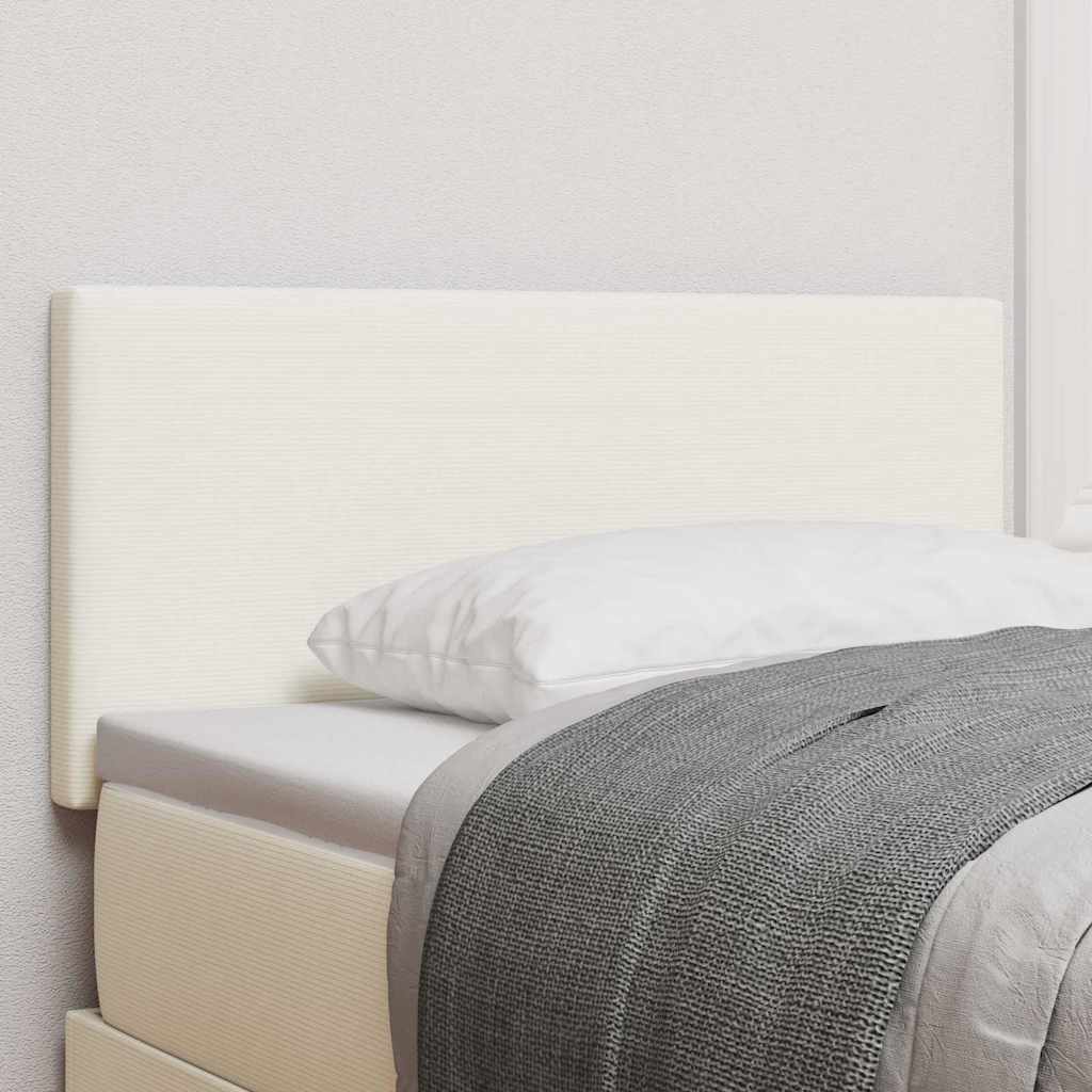 LED sengegavl med LED-lysstrimler Creme 100 cm Velourstof