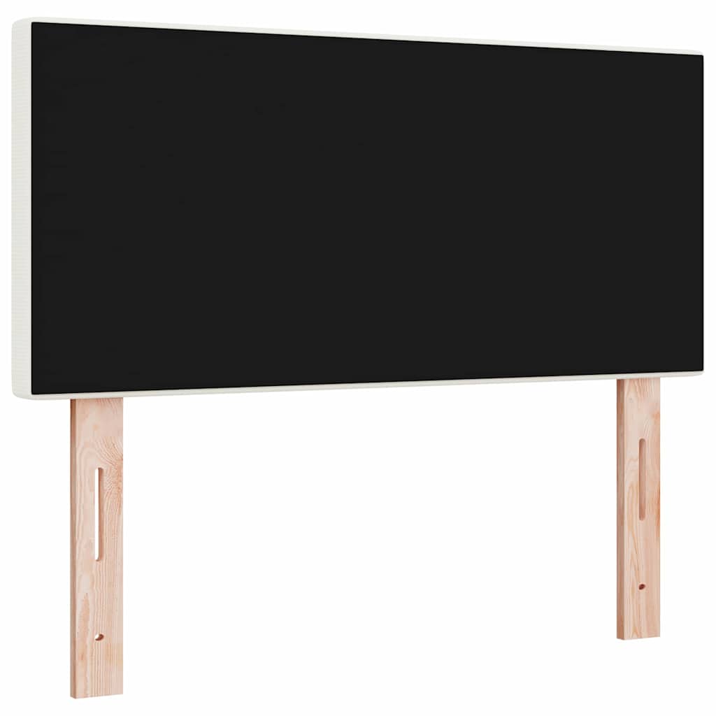 LED sengegavl med LED-lysstrimler Creme 100 cm Velourstof