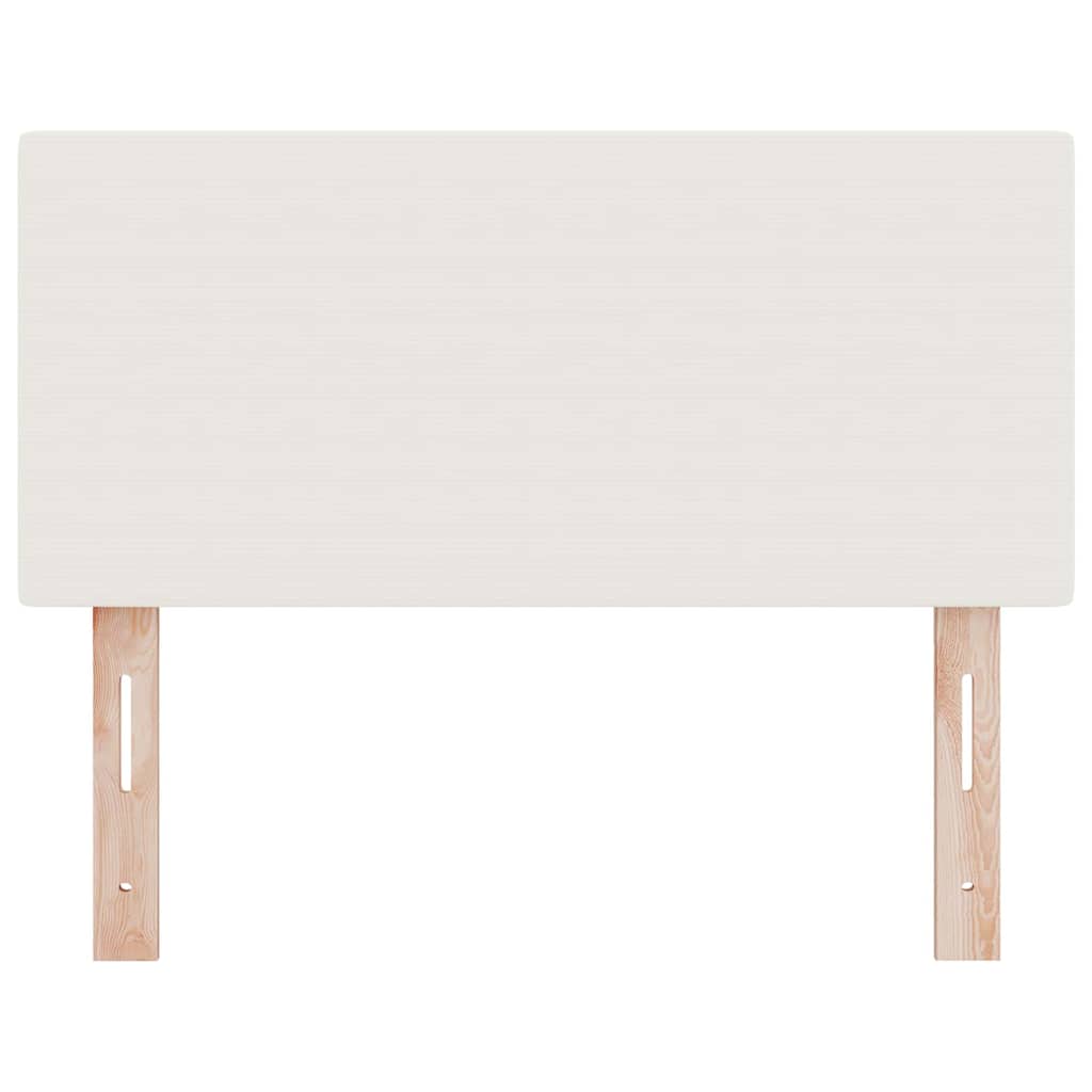 LED sengegavl med LED-lysstrimler Creme 100 cm Velourstof