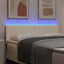 LED sengegavl med LED-lysstrimler Creme 144 cm Velourstof