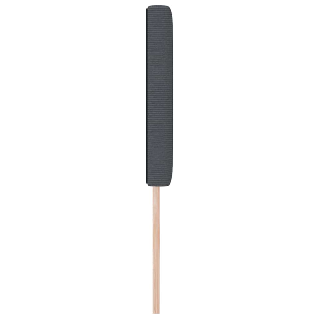 LED sengegavl med LED-lysstrimler Mørkegrå 160 cm Velourstof