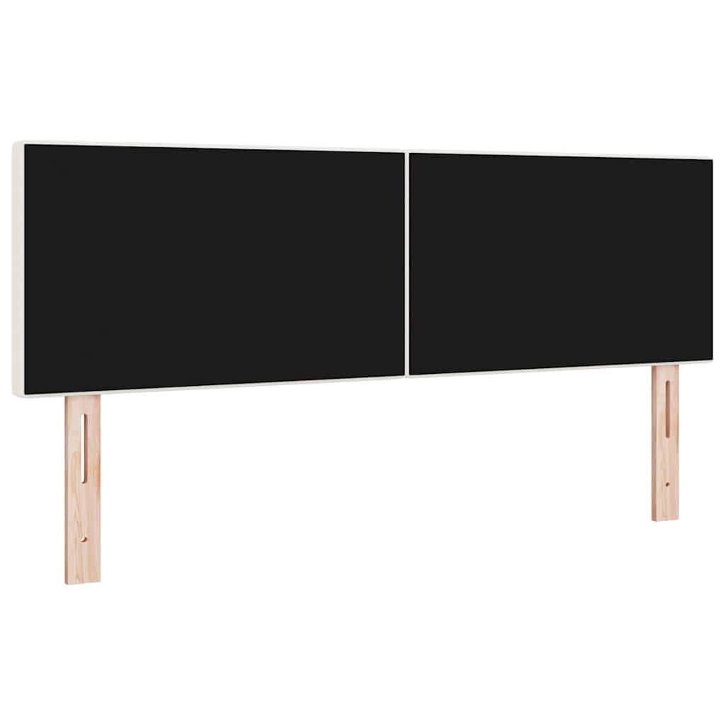 LED sengegavl med LED-lysstrimler Creme 160 cm Velourstof