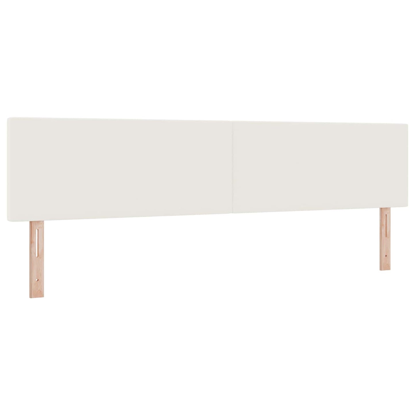 LED sengegavl med LED-lysstrimler Creme 200 cm Velourstof