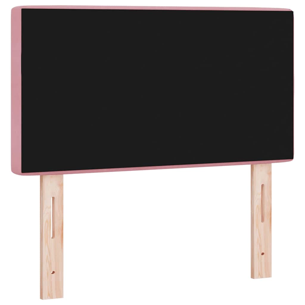 LED sengegavl med LED-lysstrimler Lyserød 80 cm Fløjl