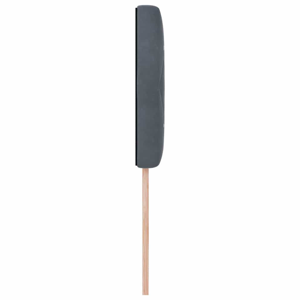 LED sengegavl med LED-lysstrimler Mørkegrå 90 cm Fløjl