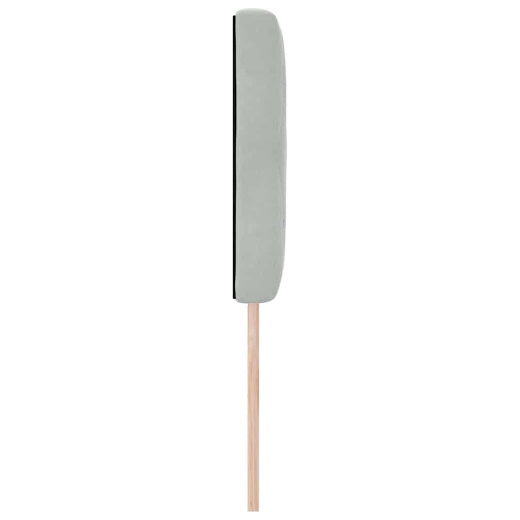 LED sengegavl med LED-lysstrimler Lysegrå 144 cm Fløjl