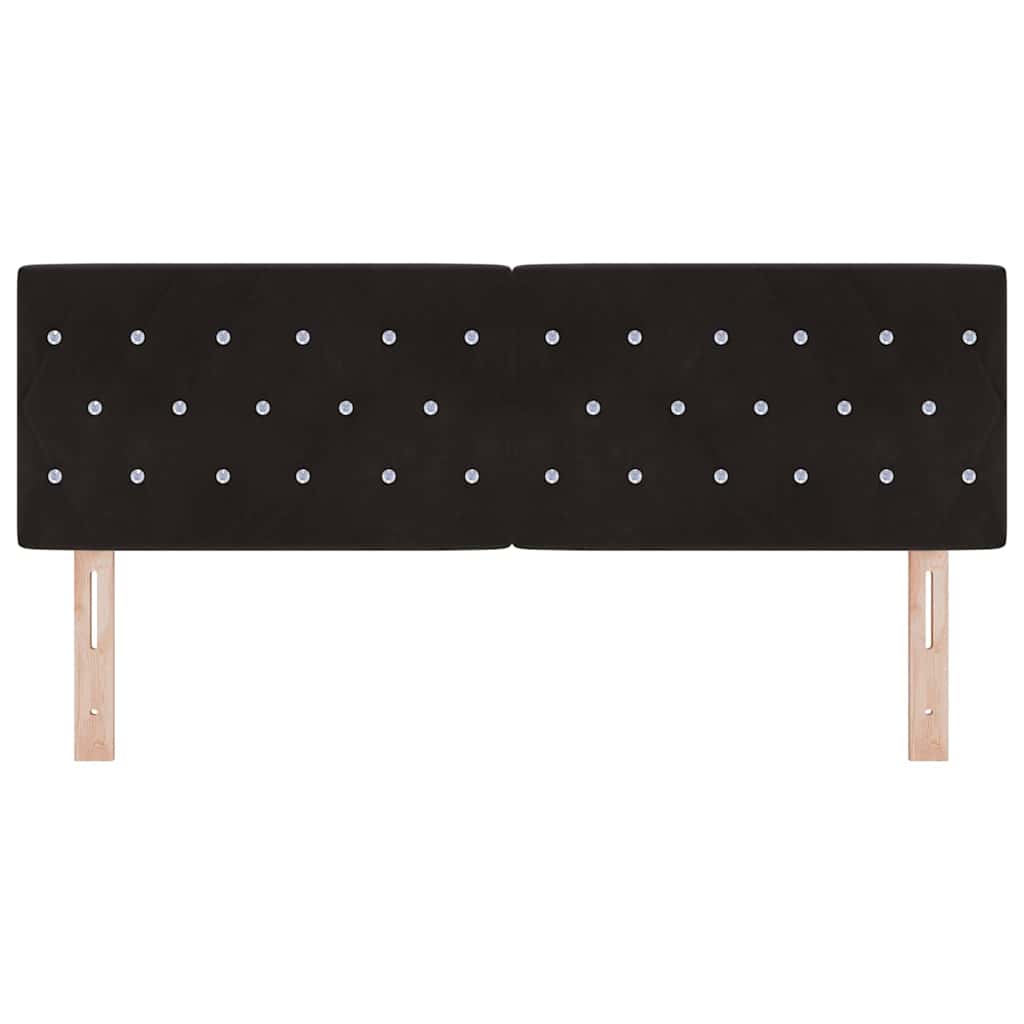 LED sengegavl med LED-lysstrimler Sort 144 cm Fløjl