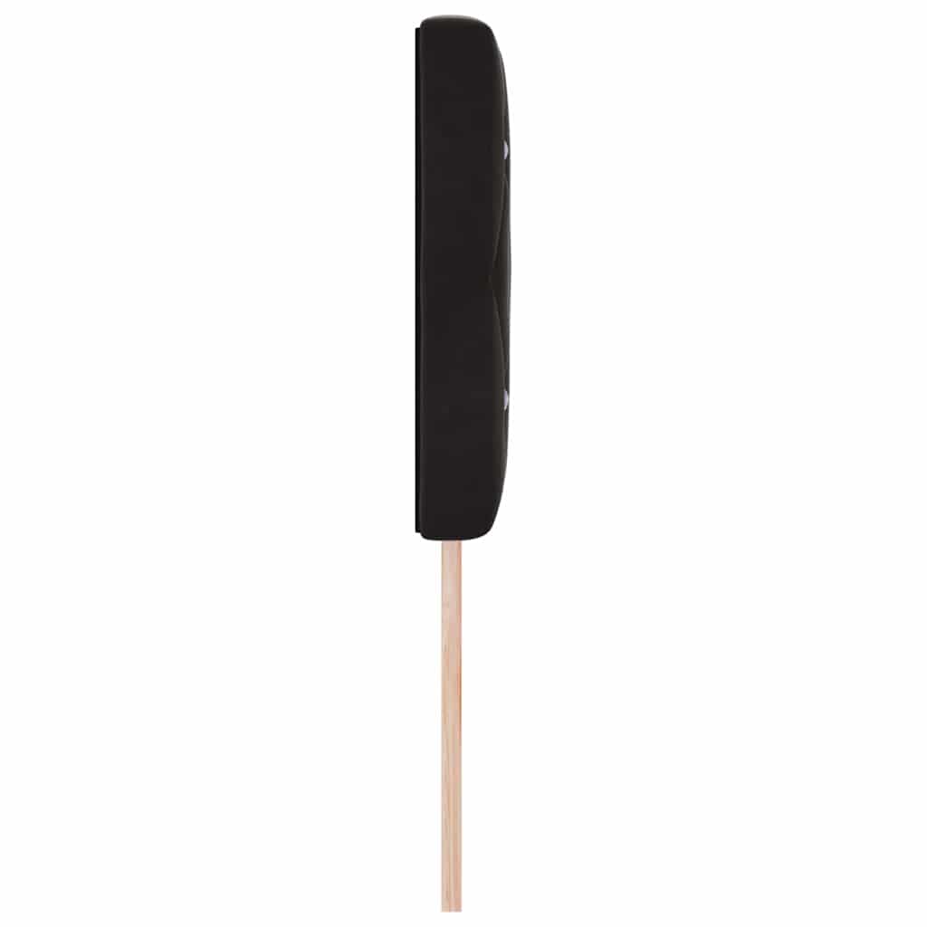 LED sengegavl med LED-lysstrimler Sort 160 cm Fløjl