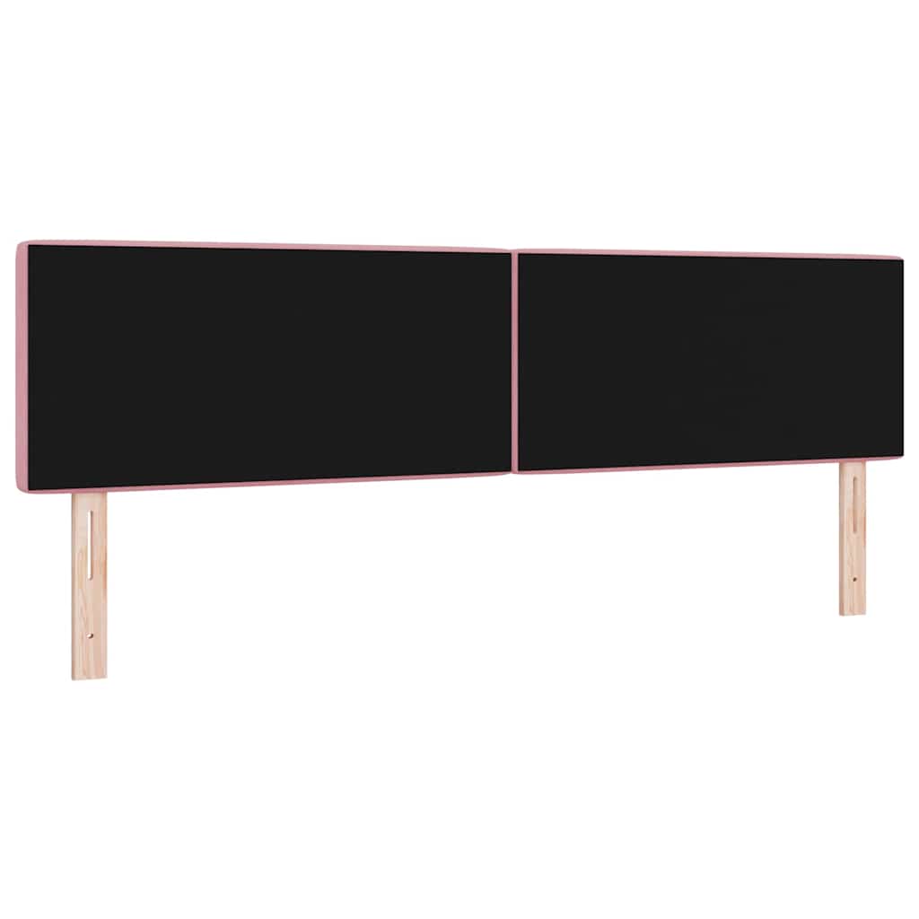 LED sengegavl med LED-lysstrimler Lyserød 180 cm Fløjl