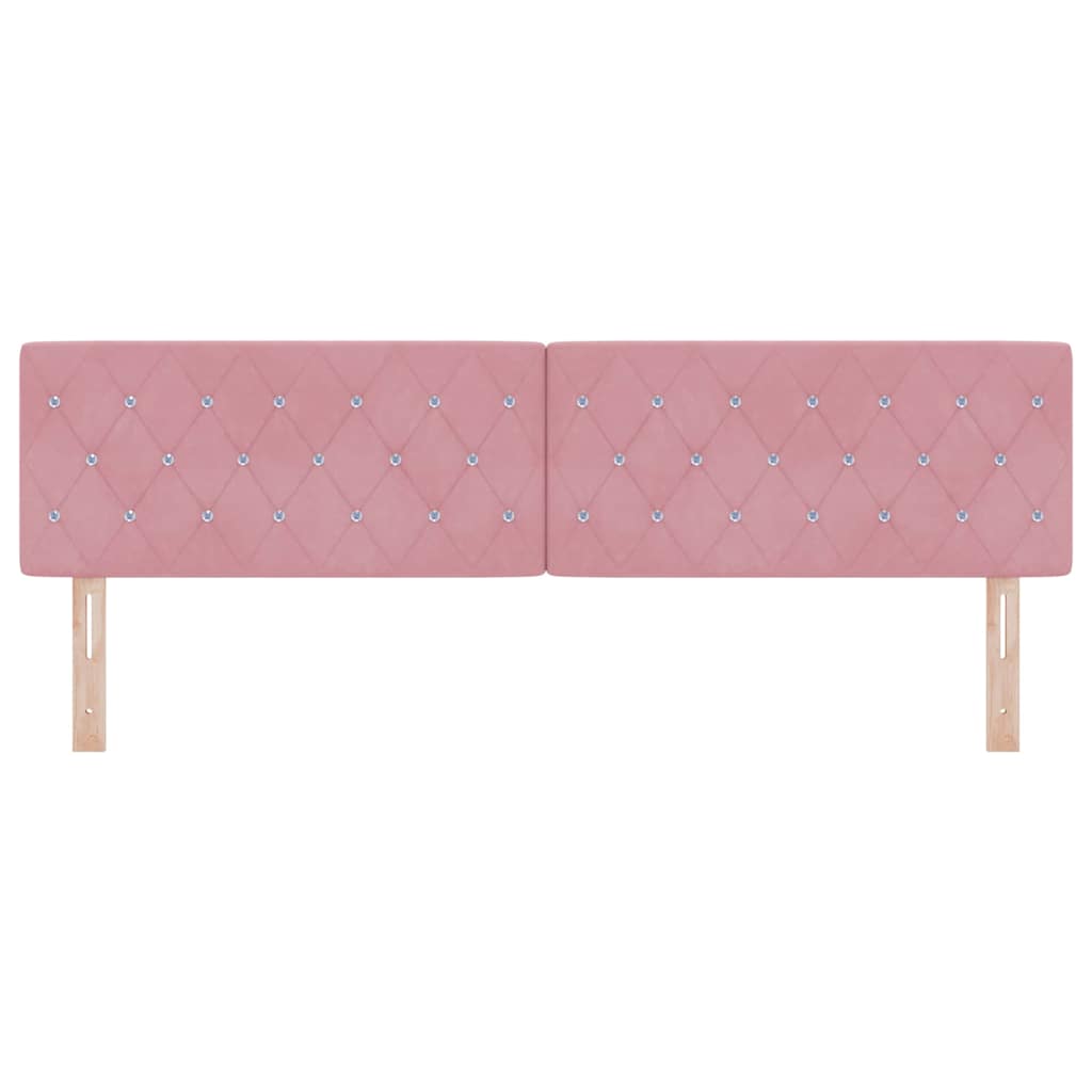 LED sengegavl med LED-lysstrimler Lyserød 180 cm Fløjl