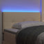 LED sengegavl med LED-lysstrimler Creme 80 cm Stof