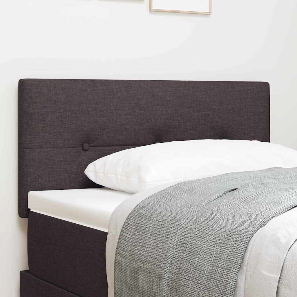 LED sengegavl med LED-lysstrimler Mørk Brun 90 cm Stof