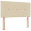 LED sengegavl med LED-lysstrimler Creme 100 cm Stof
