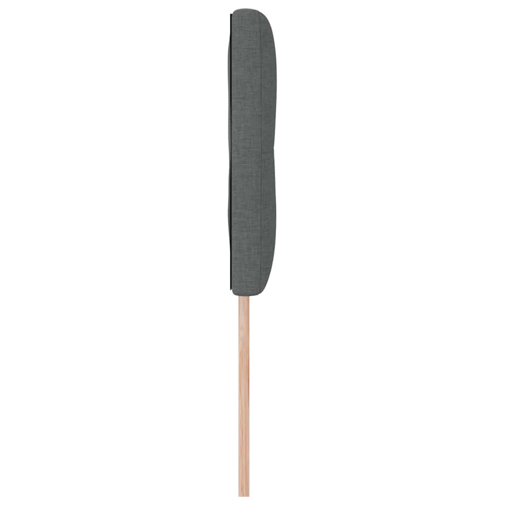 LED sengegavl med LED-lysstrimler Mørkegrå 144 cm Stof