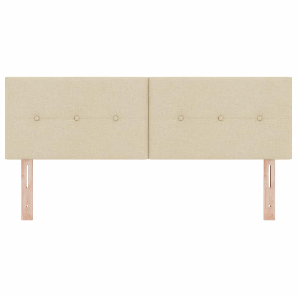 LED sengegavl med LED-lysstrimler Creme 144 cm Stof